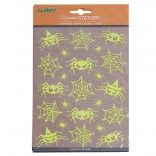 Nálepky svítící ve tmě pavouci 25 × 14,4 cm halloween