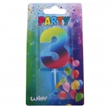 Párty svíčka číslo tři Duha