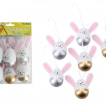 Dekorační plastová malovaná vajíčka na zavěšení 6 cm, 6 ks