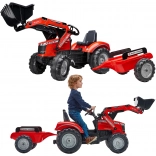 šlapací traktor MASSEY FERGUSON s přívěsem a přední lžící od 3 let