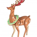 dřevěné 3D puzzle vánoční sob