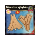 Třícestná výhybka pro dřevěné vláčkodráhy – 2 ks