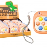 Interaktivní hra Whack A Mole s písmenky oranžový dinosaurus