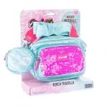 Dívčí kabelka GIRABRILLA modrá Puff s flitry