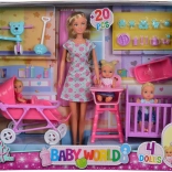 Panenka Steffi s dětmi v dětském pokojíčku