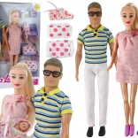 Těhotná panenka DEFA LUCY – rodinný set s miminkem a partnerem