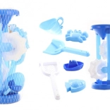 Dětský modrý mlýnek na písek a vodu s bábovkami