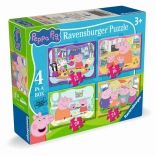 Puzzle 4v1 Prasátko Peppa