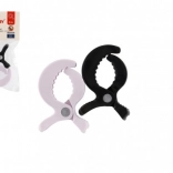 Klipy na kočárek černobílé 2 ks