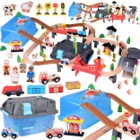 Dřevěná kolejnice s městským vlakem 100 ks