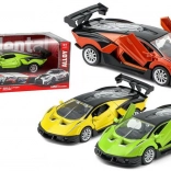 Kovové závodní autíčko na zpětný tah 12 cm