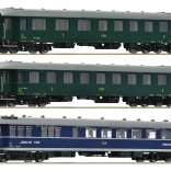 Roco sada 3 osobních vagónů rychlíku ČSD, epocha III–IV, H0