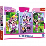 Puzzle 3x80 Minnie a přátelé od Disney Trefl