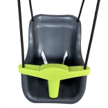 Plastová dětská houpačka s bezpečnostním pásem, antracit