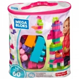 mega bloks velká taška s 60 velkými kostkami, růžová