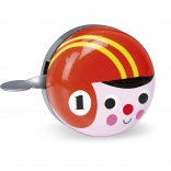 Retro zvonek na kolo červený s jezdcem