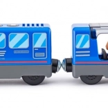 Osobní vlak na baterie s machinistou a cestujícím