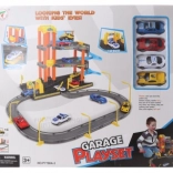 Dvoupodlažní plastová garáž s autíčky