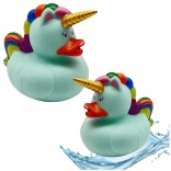 Koupací kachnička jednorožec zelená s duhovou hřívou