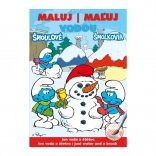Omalovánky Maluj vodou A5 – Šmoulové zimní