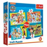 Puzzle 4v1 TLAPKOVÁ PATROLA veselá parta 3+ TREFL