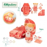 Lilliputiens – panenka miminko Lena v košíku s muchláčkem a lahvičkou, 12 m+