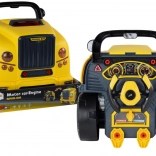 Dětský montážní autobus – žlutý dílenský bus s motorem k rozebírání