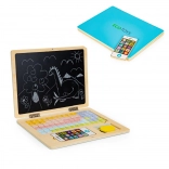 Dřevěný výukový laptop s magnetickou tabulí a písmeny ECO TOYS