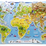 Magnetické puzzle mapa světa - obrázky a hra 2v1