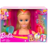 Barbie hlava na česání a stylování s měnící se barvou, 20dílná sada
