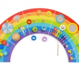 Dřevěná nástěnná smyslová a manipulační tabule duha FSC – Viga