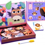 Magnetická skládačka zvířata – magnetické puzzle 54 dílků s tabulkou