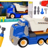 Kreslená vyklápěcí stavební tatrovka k montování DIY – modrá