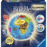 Ravensburger 3D Svítící puzzle koule Globus 72 dílků