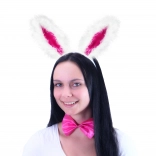Zaječí uši s růžovým motýlkem a ocáskem – karnevalová sada