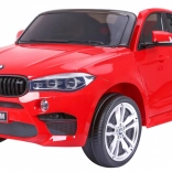 Elektrické autíčko BMW X6M XXL pro 2 děti, červené, s dálkovým ovládáním a koženkovým sedadlem