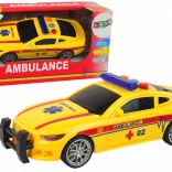 Sportovní ambulance – světla a zvuky, žluté auto na setrvačník