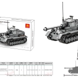 Stavebnice šedý tank 632 dílků