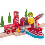 Dřevěná sada záchranářů Bigjigs Rail Hasiči