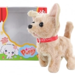 Chodící hnědý pejsek na baterie