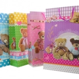 Dárková taška barevná – extra velká s medvídky