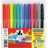 Barevné fixy CENTROPEN - 12 barev