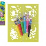 Foukací fixy se šablonami lilo & stitch, sada 6 kusů v krabičce 12 × 19 cm