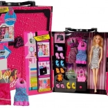 modní skříňka pro panenky růžový kufřík se sadou doplňků