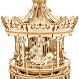 Dřevěný kolotoč - 3D Skládačka s Hrací Skříňkou