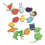 provlékačka zahrádka vilac – dřevěná navlékací hračka pro rozvoj jemné motoriky