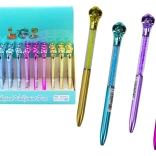 Kuličkové pero s kobrou a třpytivými kamínky, modrá náplň 0,7 mm