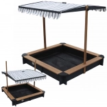 Dřevěná pískoviště s nastavitelnou střechou a lavičkami AXI
