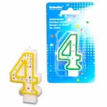 Dortová svíčka číslo 4, 7,3 cm