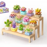 Mini stavebnice KOCO sukulent v květináči – dekorativní květina z kostek